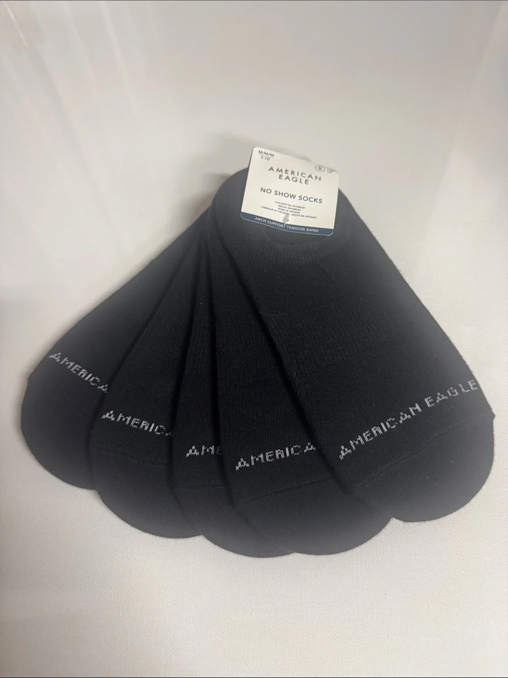 Black No Show Socks Mens American Eagle Medium 5 Pack
